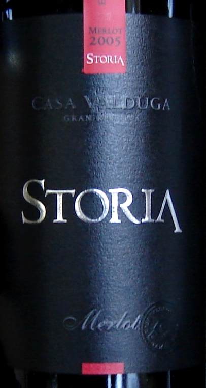Merlot Storia label